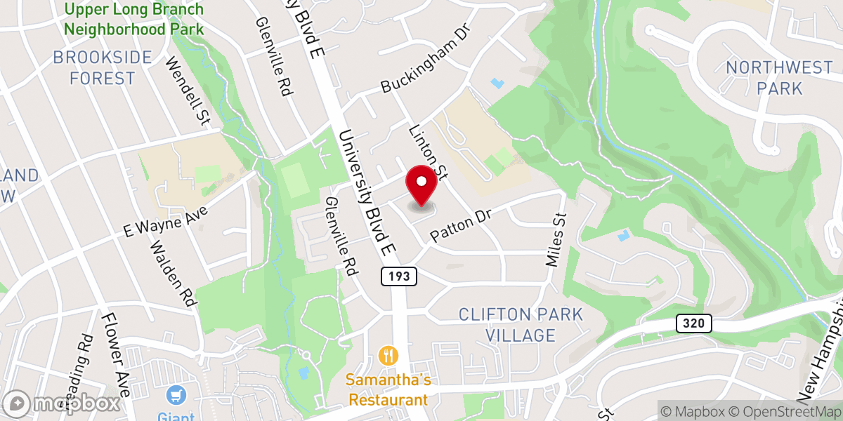 Map showing location of Silver Spring Presbyterian Church