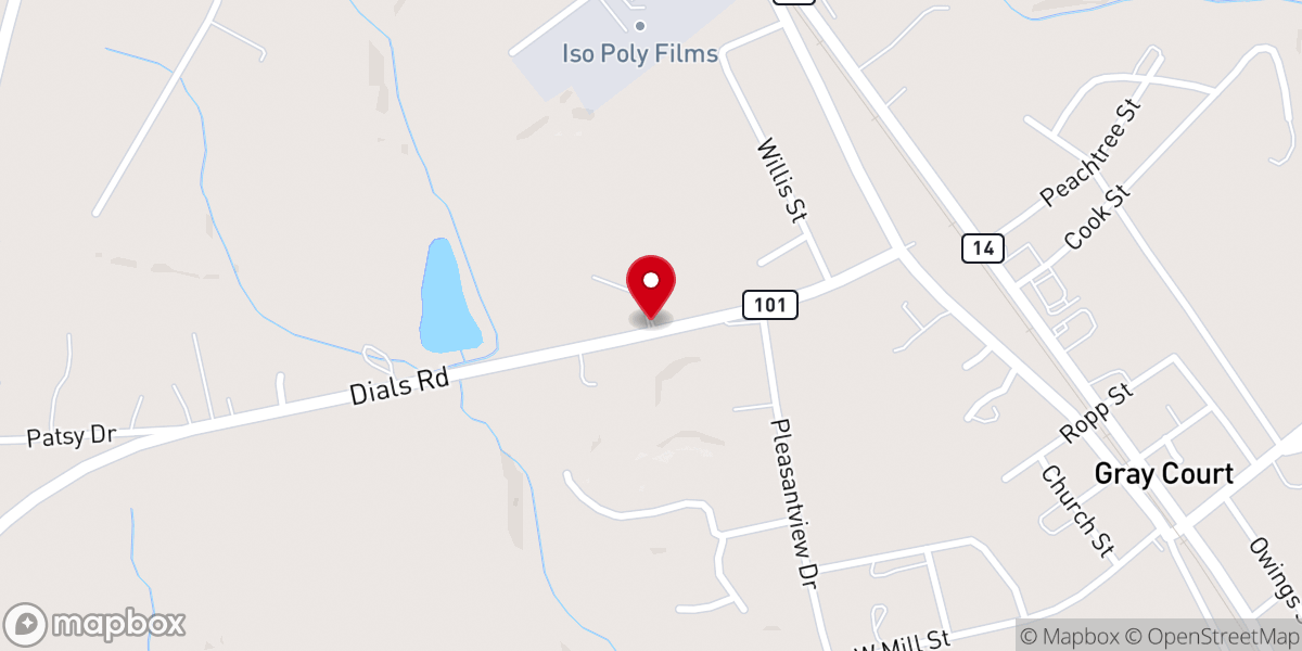 Map showing location of Gray Court Community Park