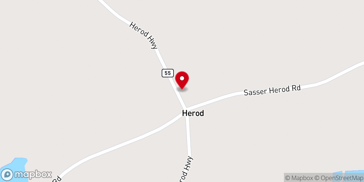 Map showing location of Crossroads Baptist Church