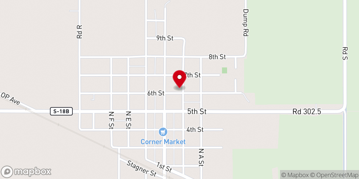 Map showing location of Edgar Christian Church