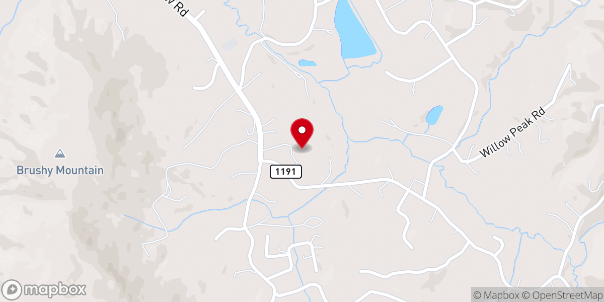 Map showing location of Beulah Baptist Church