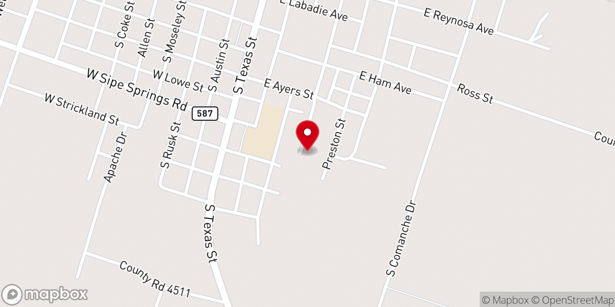Map showing location of Methodist Parsonage