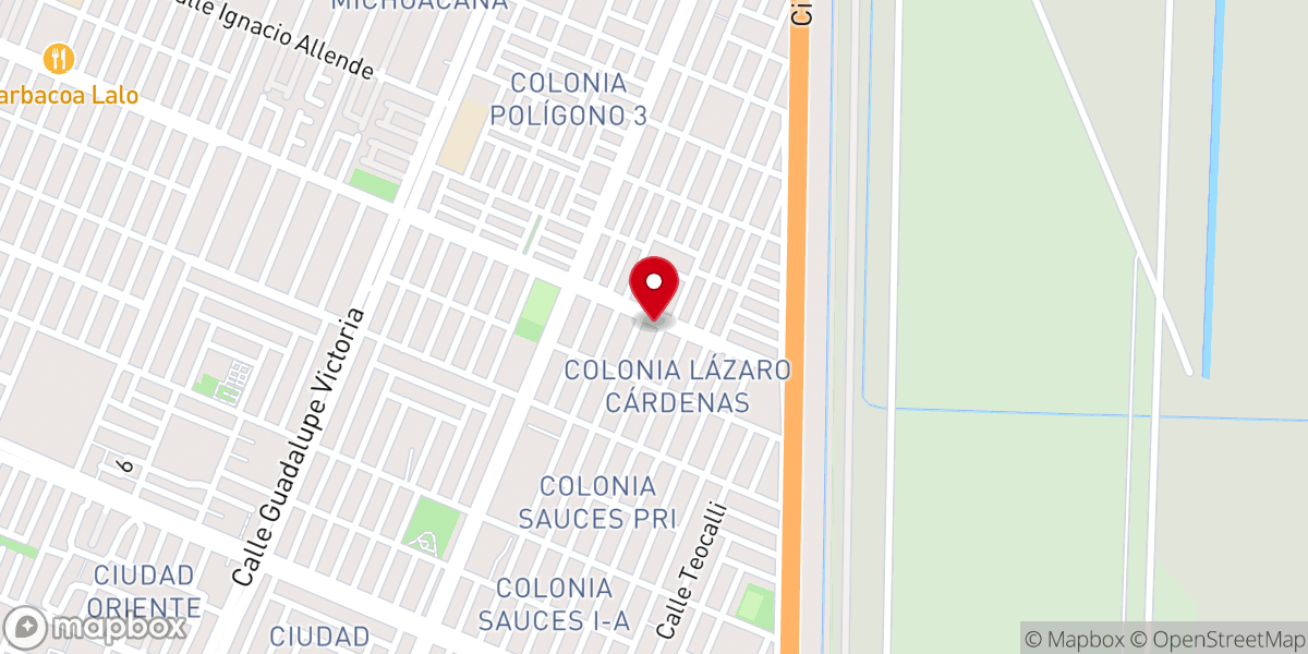 Map showing location of Iglesia Bautista Misionera Betesda