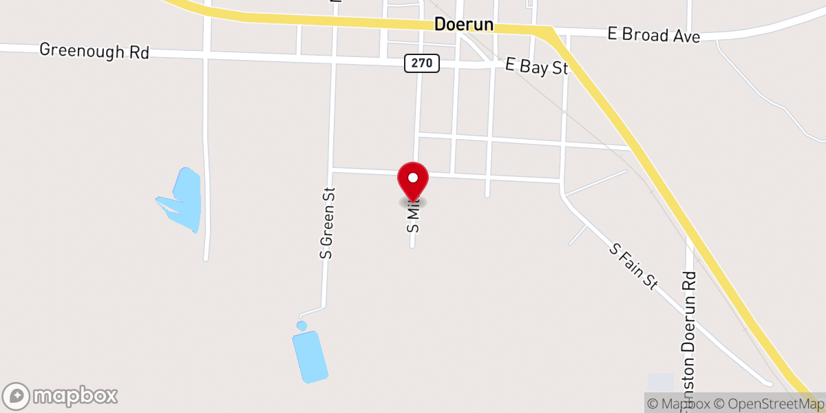 Map showing location of Friendship Baptist Church
