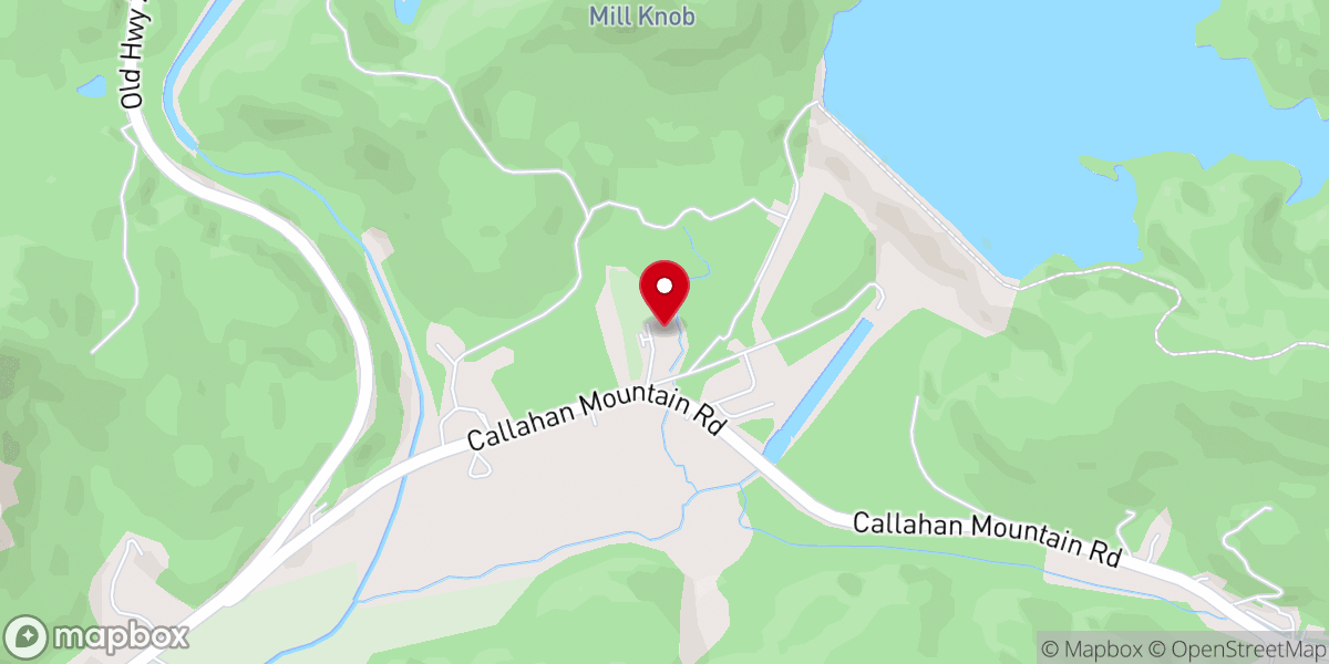 Map showing location of North Fork Baptist Church