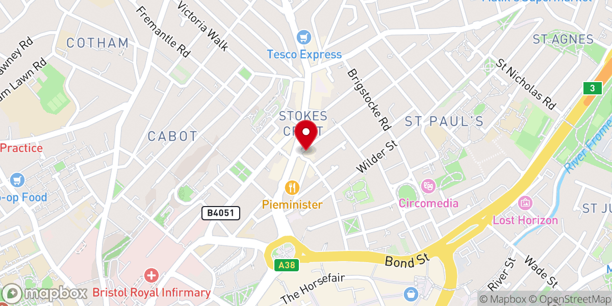 Map showing location of Open House Community Church