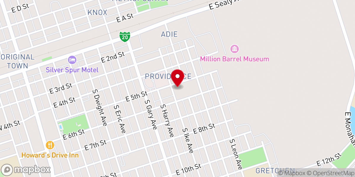 Map showing location of St. John the Apostle and Evangelist Catholic Church