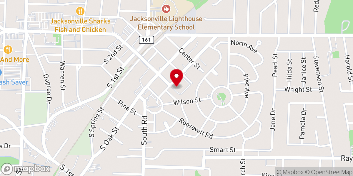 Map showing location of Evangelistic Ministries Church