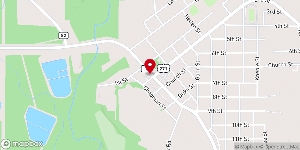 Map showing location of Treats & Treasures