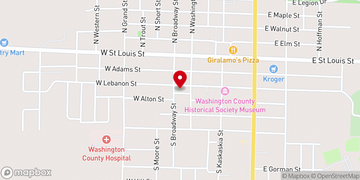 Map showing location of First Baptist Church