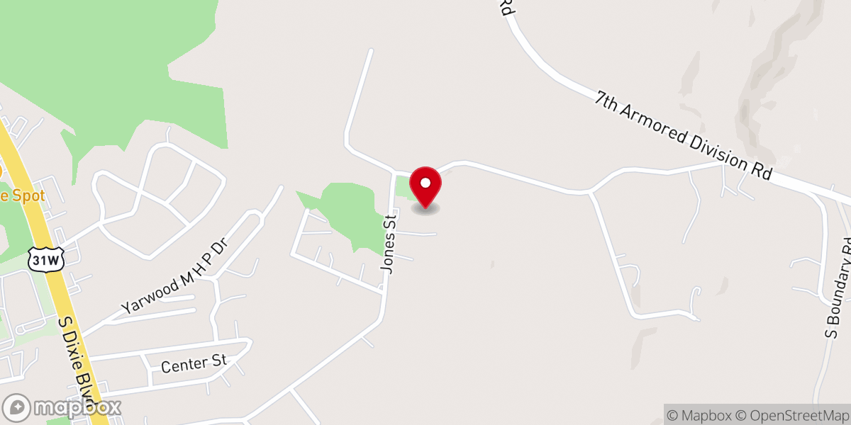 Map showing location of Mill Creek Baptist Church