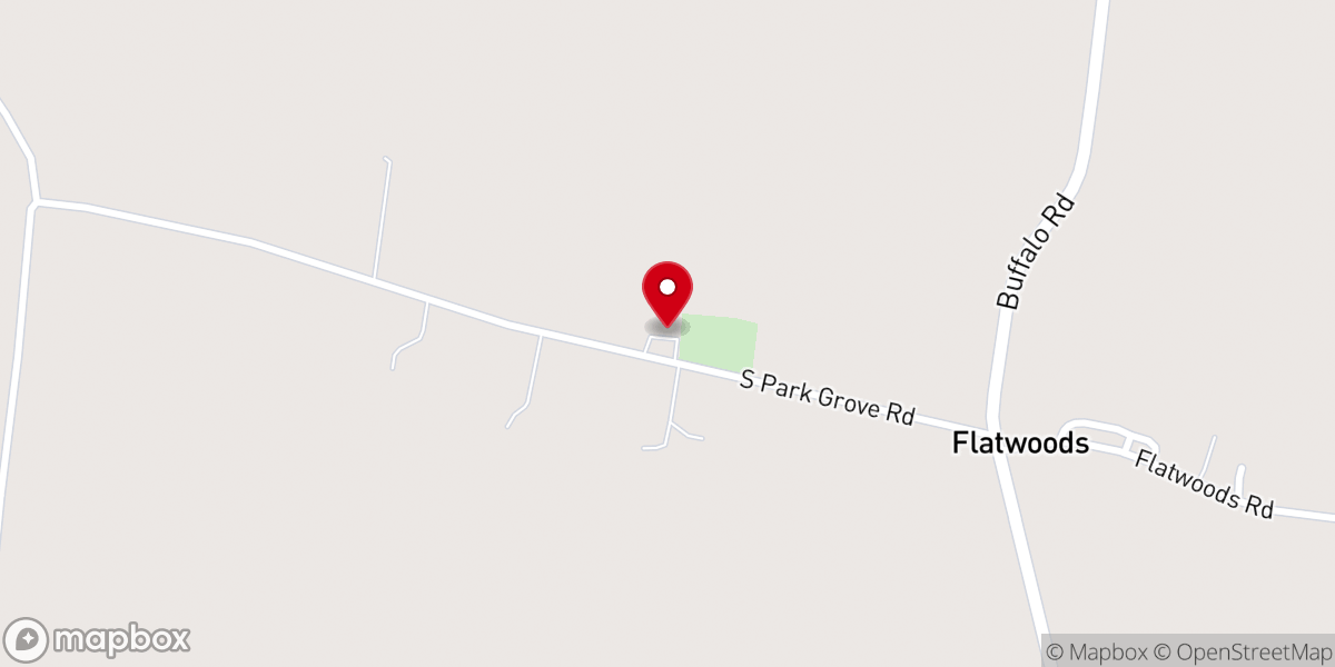 Map showing location of Flatwoods Freewill Baptist