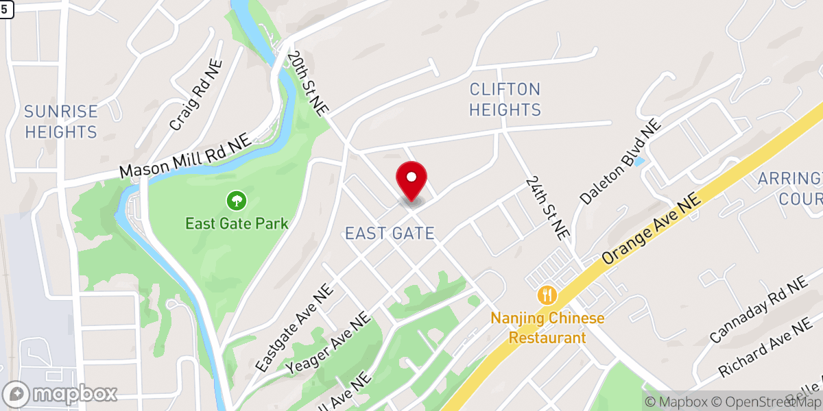 Map showing location of East Gate Church of the Nazarene