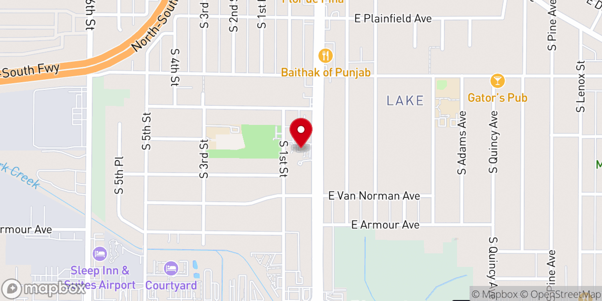 Map showing location of Prince of Peace Lutheran Church