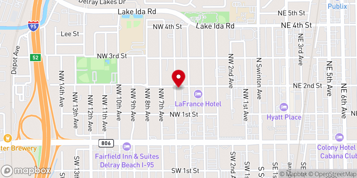 Map showing location of Full Gospel Assembly Of Delray Beach
