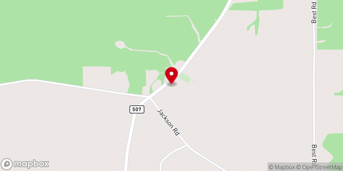 Map showing location of Fellowship Baptist Church