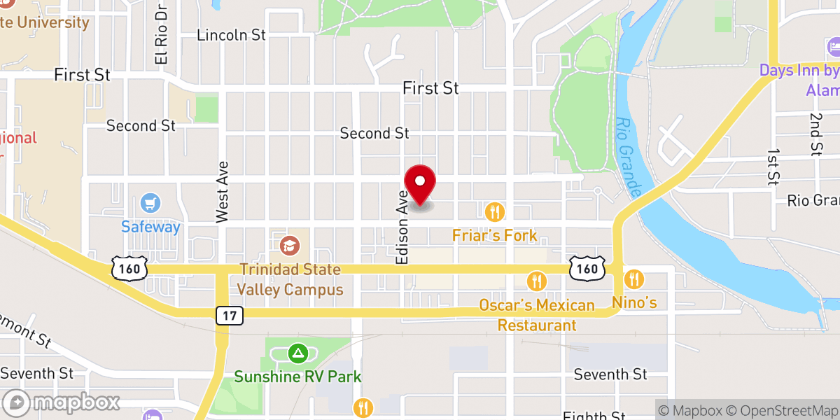 Map showing location of Sacred Heart Catholic Church