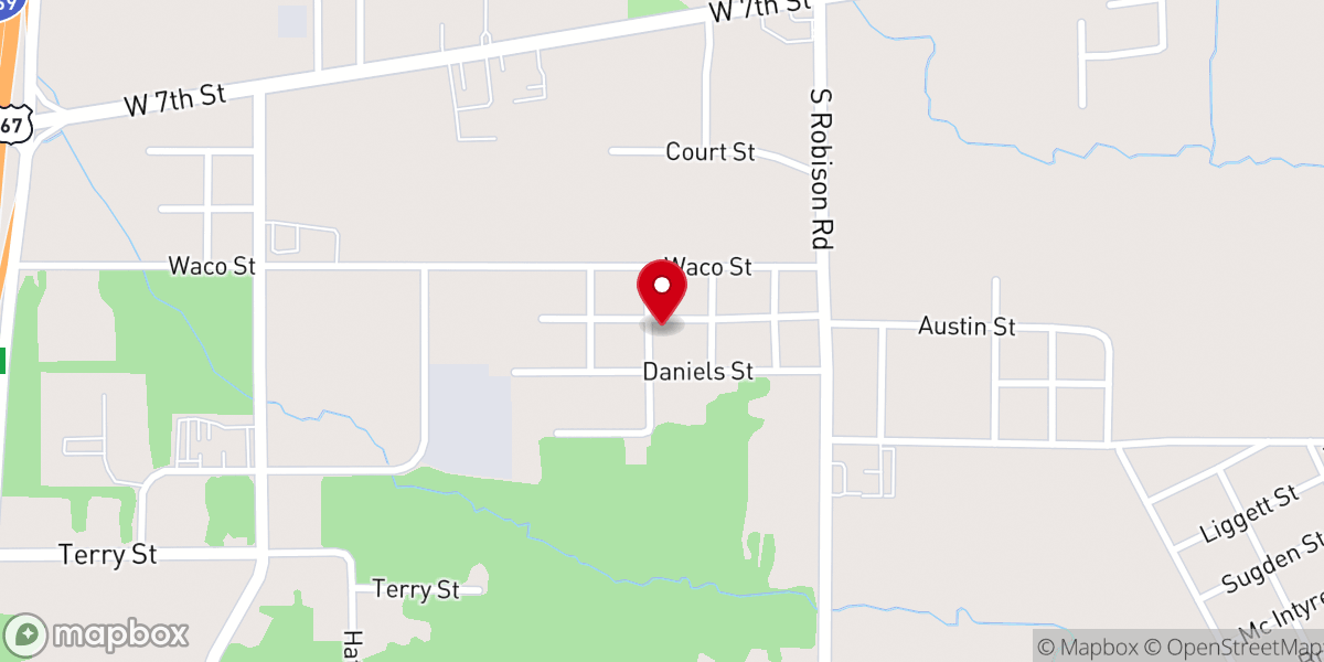 Map showing location of Sunny Slope Church