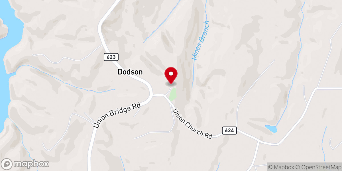 Map showing location of Union Primitive Baptist Church