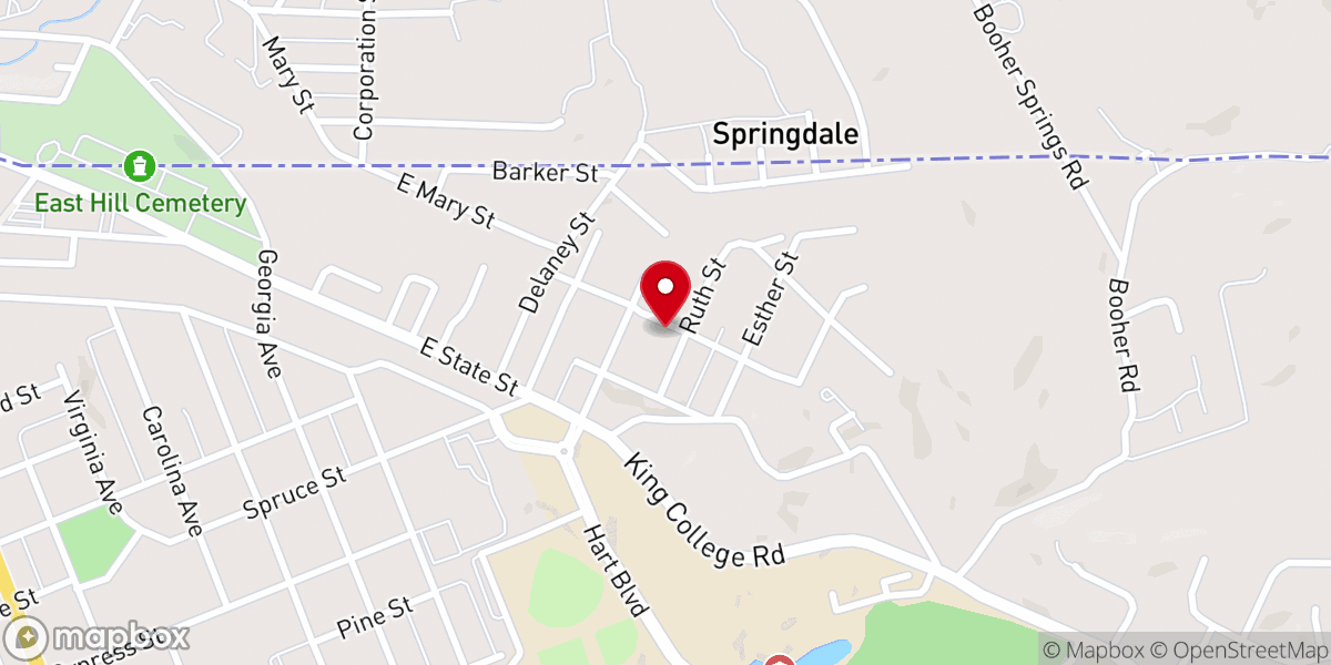 Map showing location of Ruth Street Church