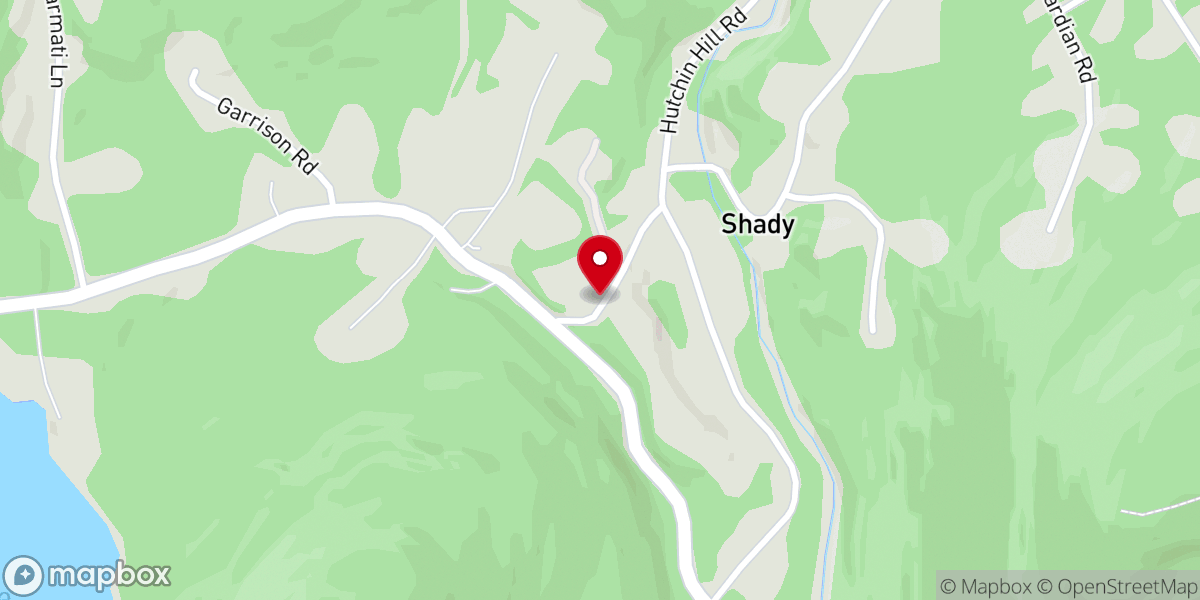 Map showing location of Shady United Methodist Church
