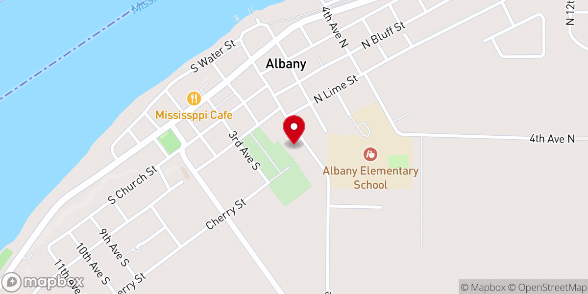 Map showing location of Albany United Methodist Church