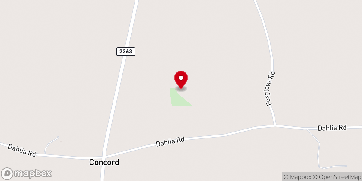 Map showing location of Concord Missionary Baptist Church