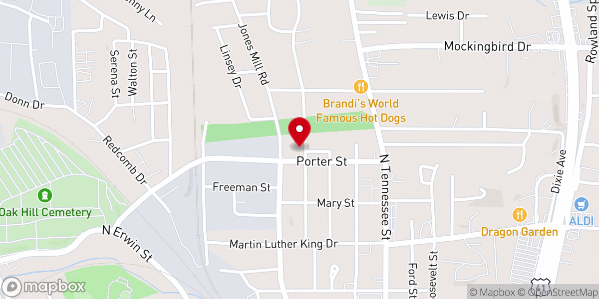 Map showing location of Good Neighbor Homeless Shelter