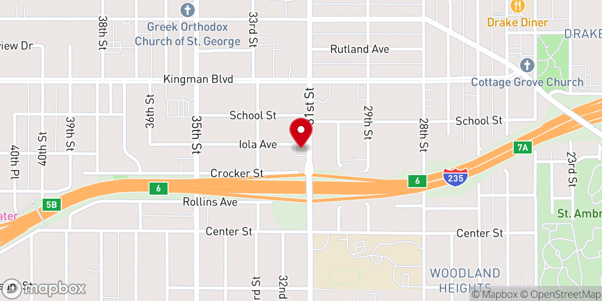 Map showing location of Reconciler's Worship Center