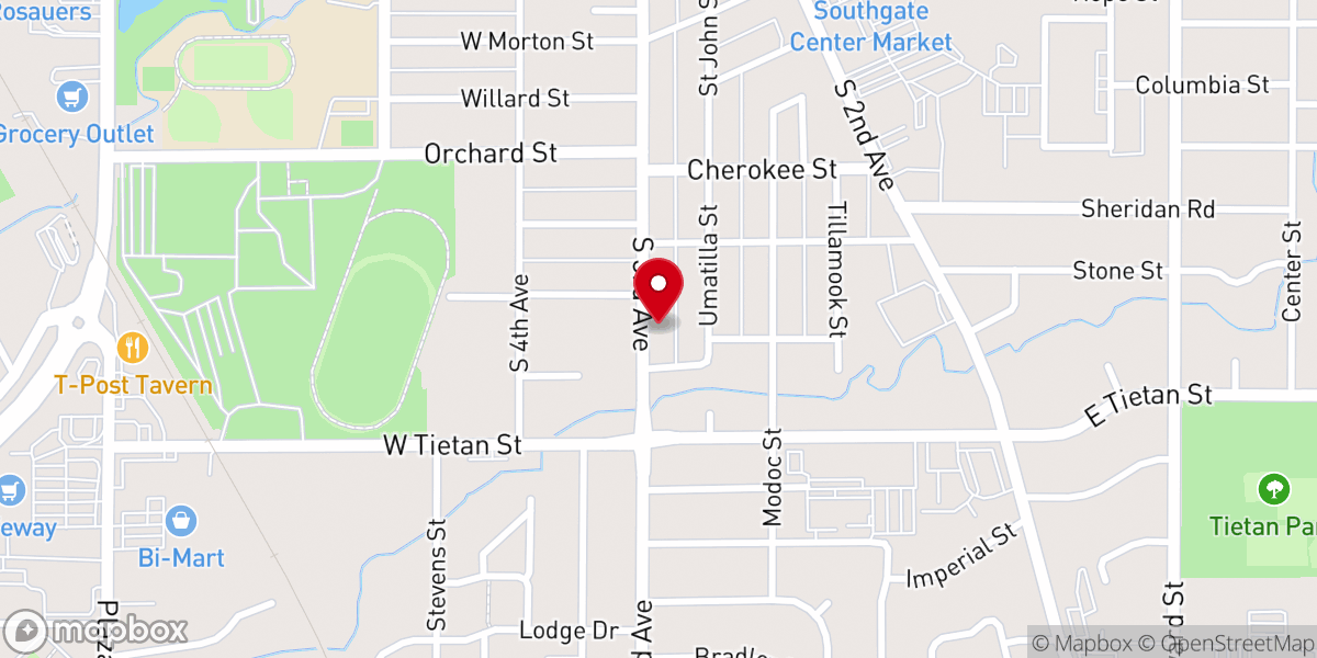 Map showing location of Heritage Baptist Church