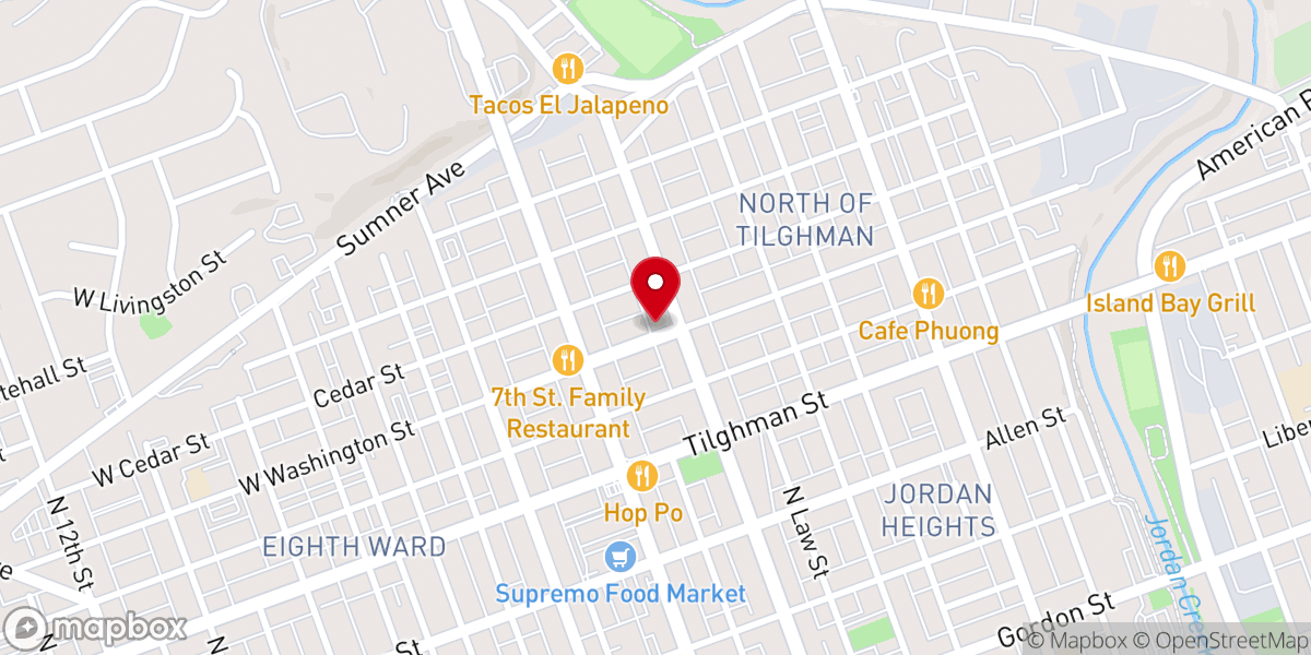 Map showing location of St. John's Church of Faith