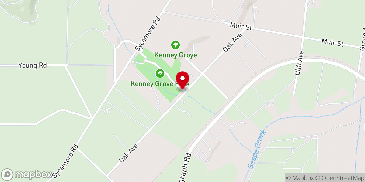 Map showing location of Kenney Grove Park