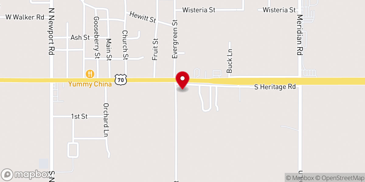 Map showing location of Church of Christ