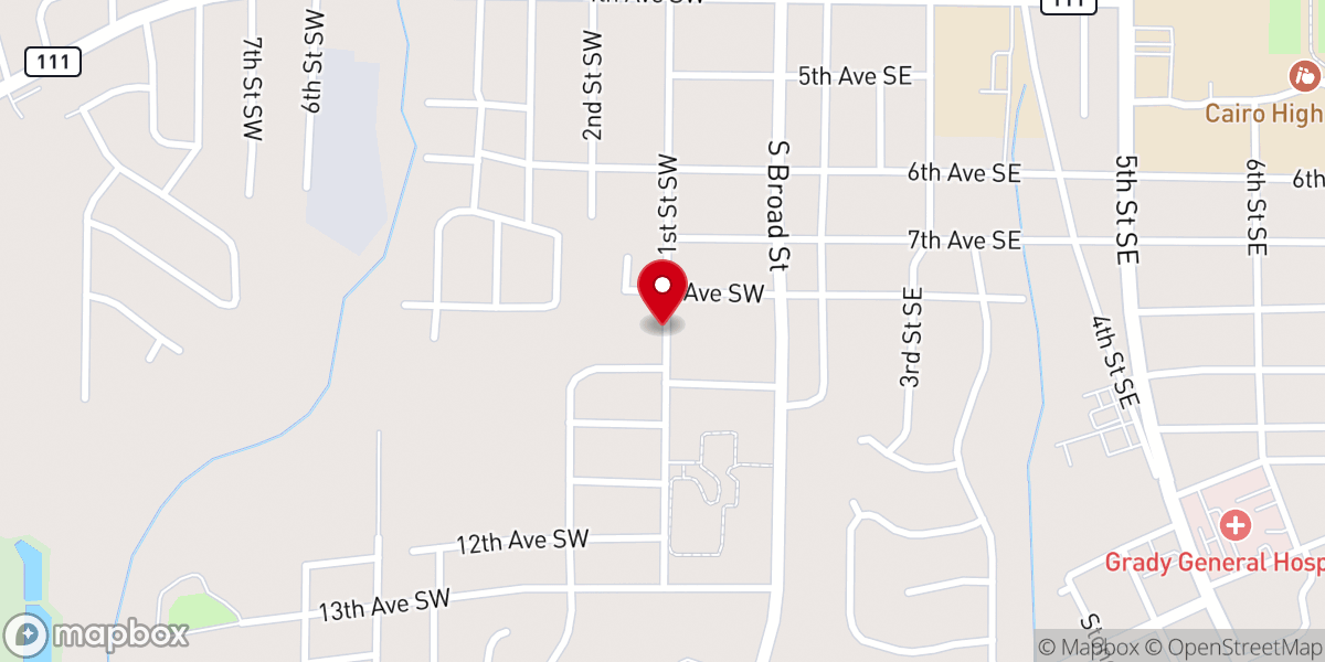 Map showing location of Full Gospel Chapel