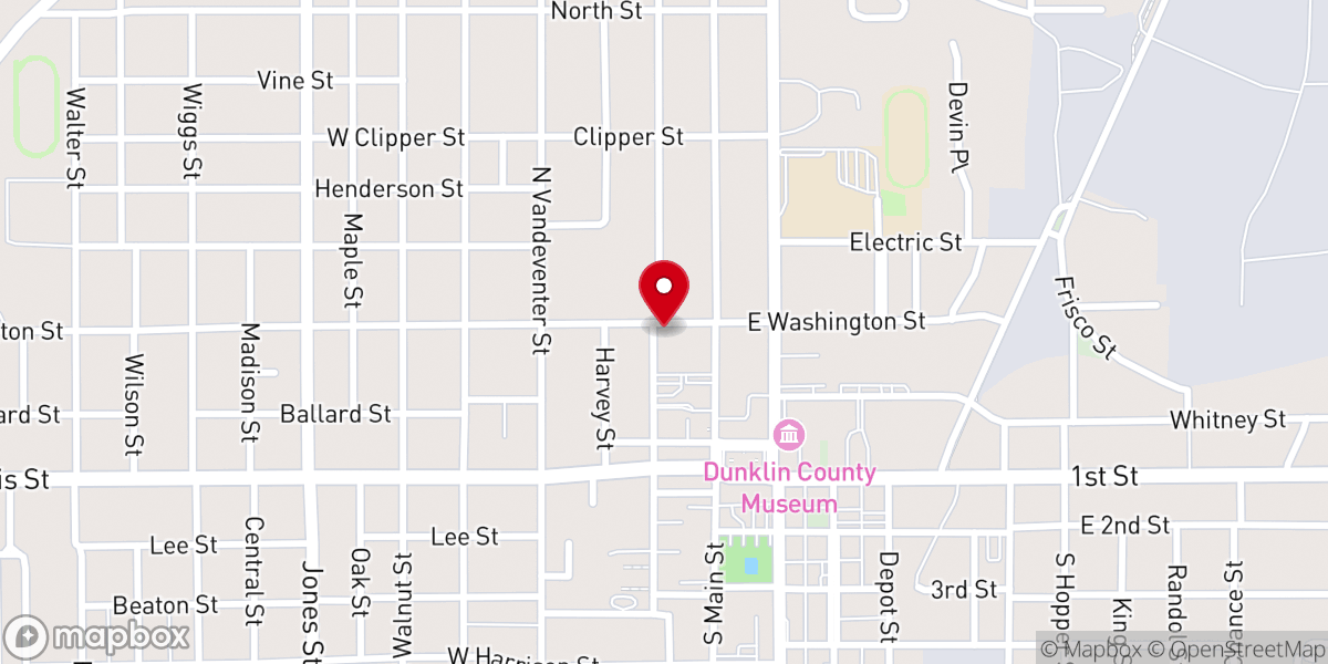 Map showing location of First Christian Church (DOC)