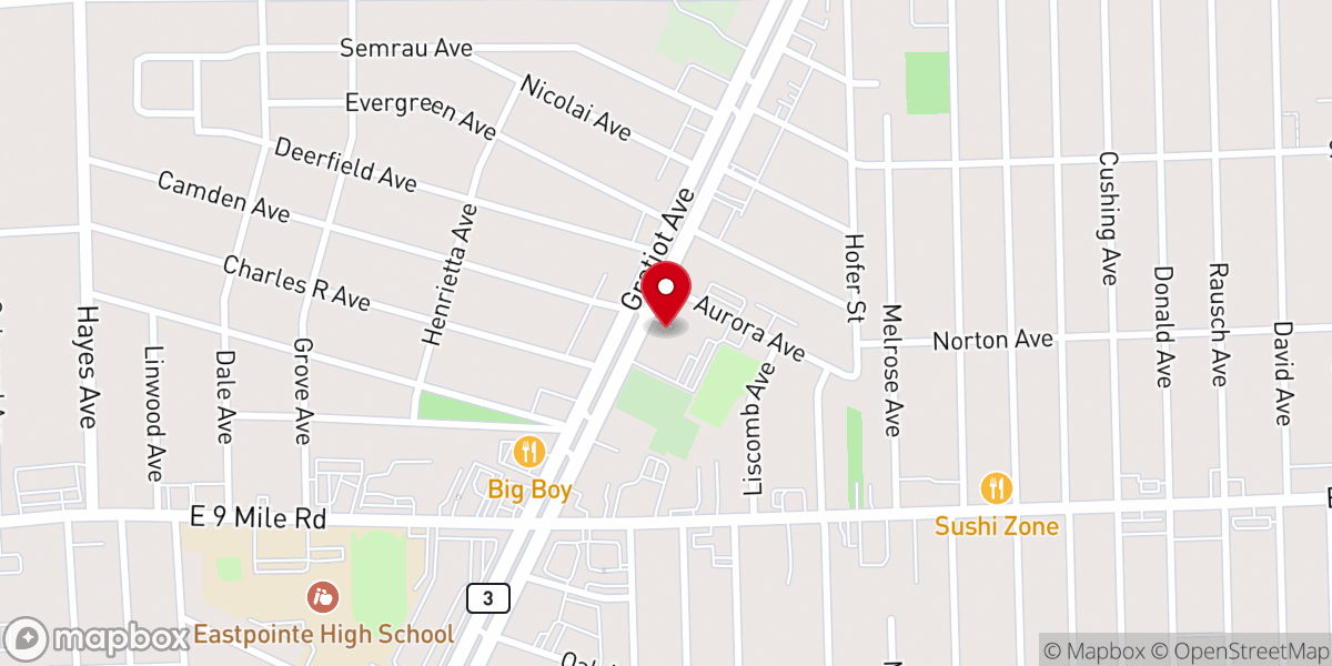 Map showing location of St. Peter's Lutheran Church, School & Early Childhood Center