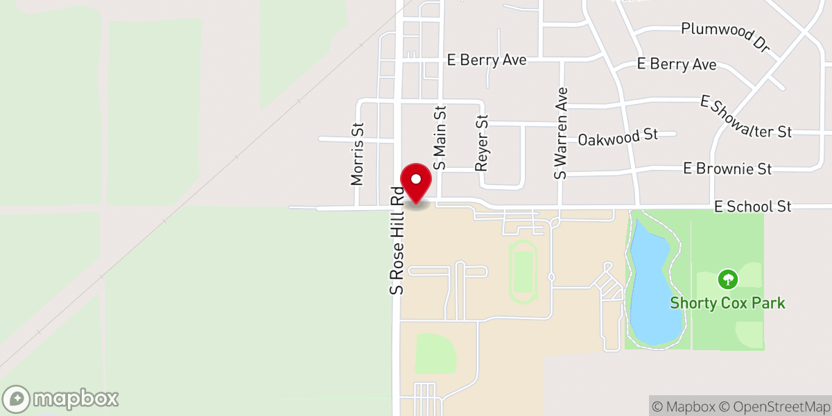 Map showing location of Rose Hill Recreation Commission