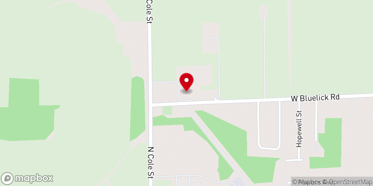 Map showing location of Bluelick Bible Church
