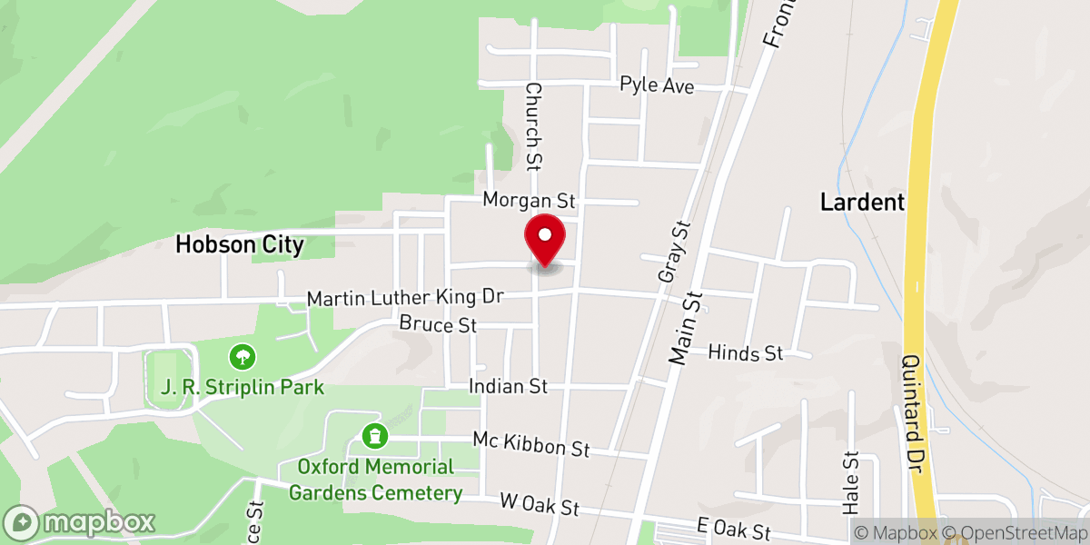 Map showing location of Welcome Chapel Church