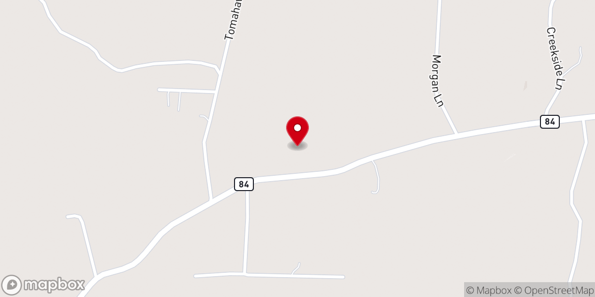 Map showing location of Hickory Grove Baptist Church