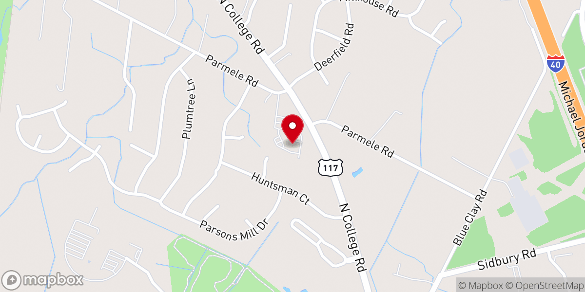 Map showing location of Castle Hayne Community Church