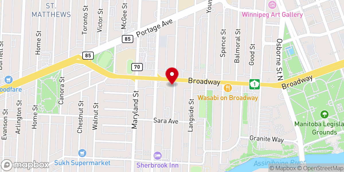 Map showing location of Hope Mennonite Church
