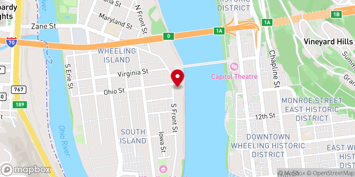 Map showing location of House of the Carpenter