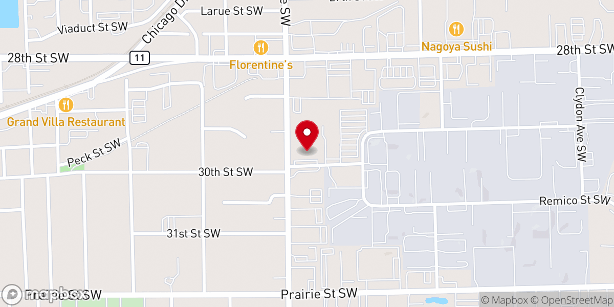 Map showing location of Canvas Church GR