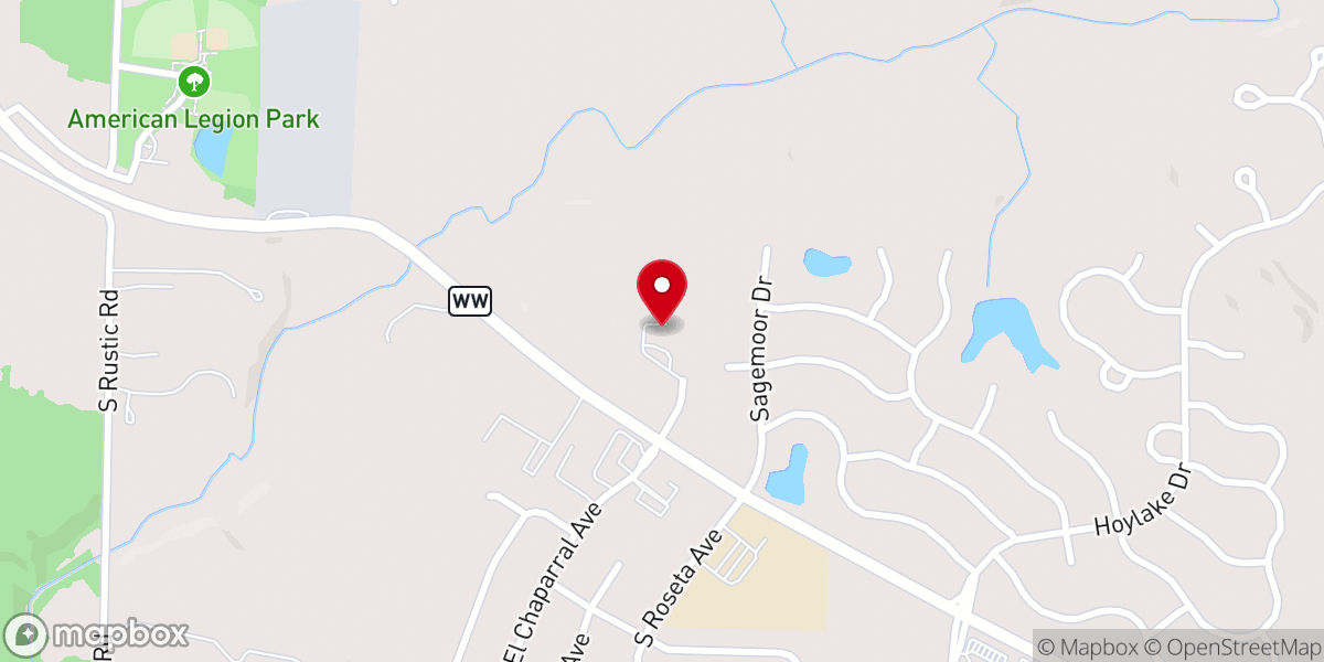 Map showing location of Bible Baptist Church