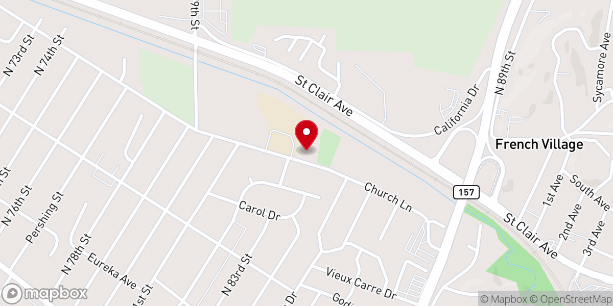 Map showing location of St Philip Hall