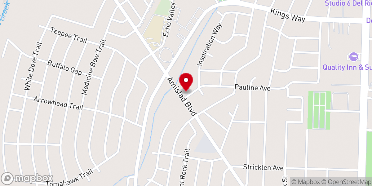 Map showing location of Amistad Baptist Church