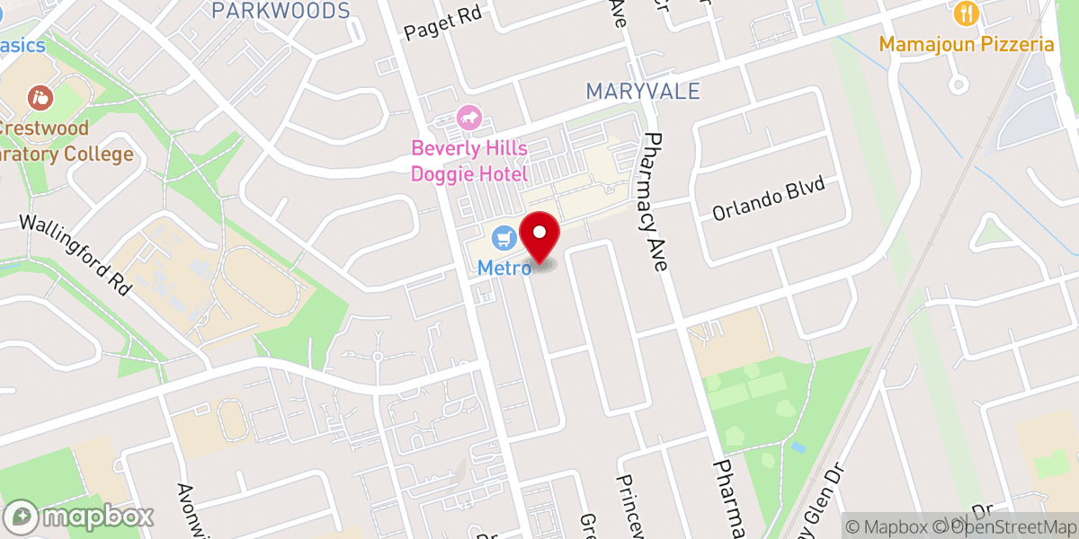 Map showing location of Parkway Bible Church