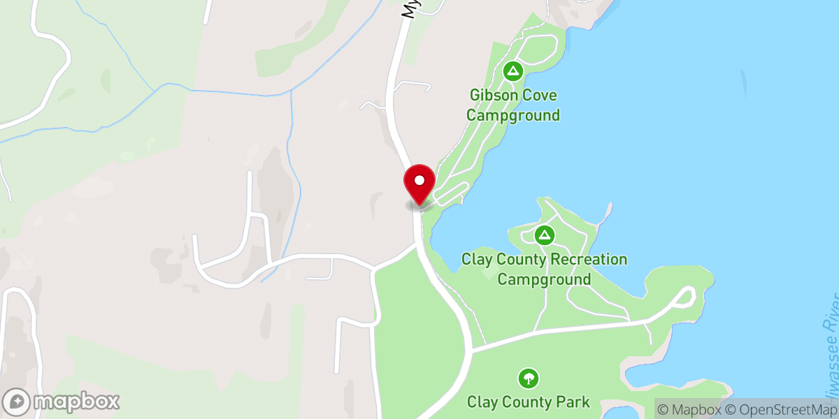 Map showing location of Gibson Cove Campground