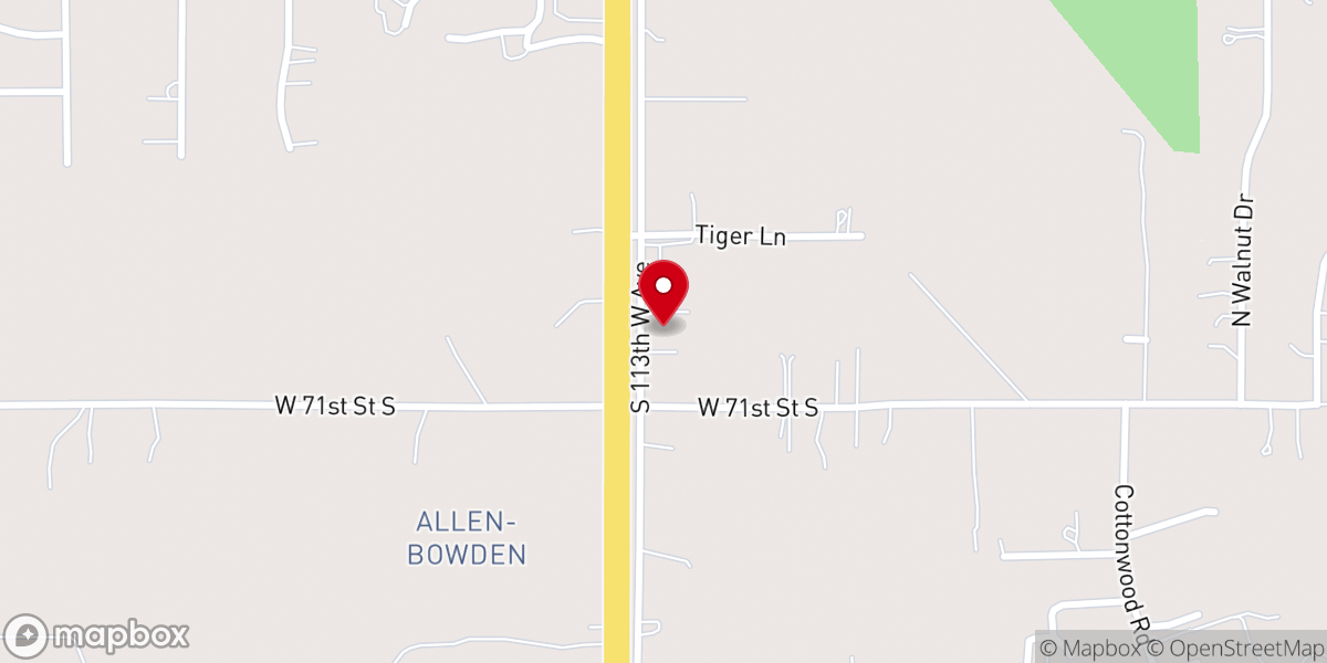 Map showing location of Allen Free Will Baptist Church